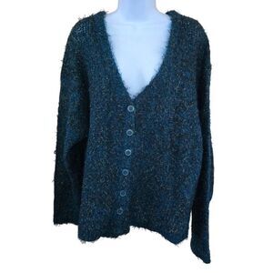 Vintage Womens Button-Up Mohair Blend Cardigan Sweater dark Academia whimsygoth